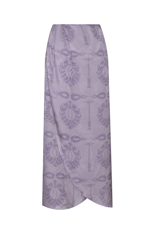 Amaime Silk Jacquard Midi Skirt / Lila Exclusive